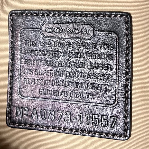 Coach. EUC. "Madeline Hampton" Handbag. Signature Black Jacquard Canvas.15"X7.5" - Picture 10 of 11